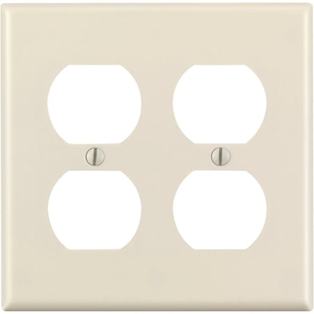 Leviton 2-Gang Smooth Plastic Outlet Wall Plate, Light Almond 000-78016